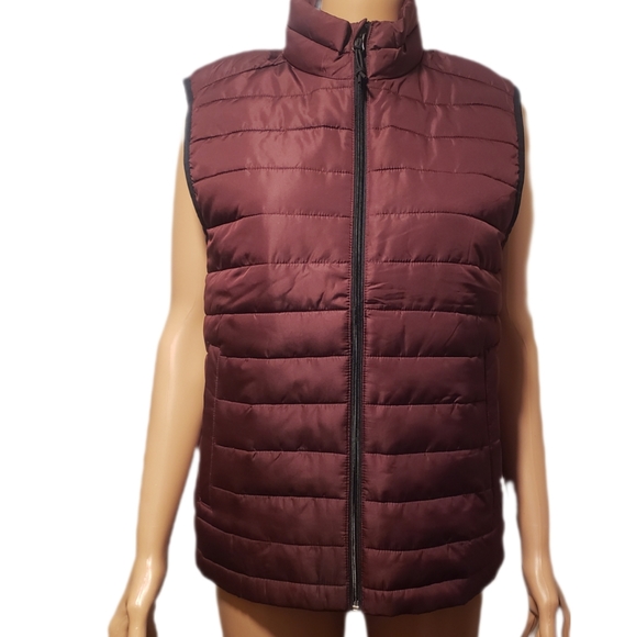 Aeropostale Remixed Down Burgundy Vest- Sz S - Picture 1 of 10